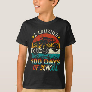 Verpletterd 100 dagen van school monster truck Kin T-shirt