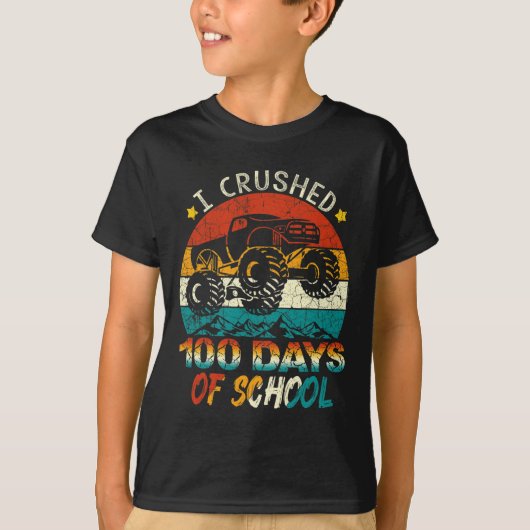 Verpletterd 100 dagen van school monster truck Kin T-shirt (Voorkant)