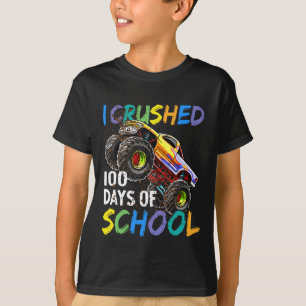 Verpletterd 100 dagen van school monster truck Kin T-shirt