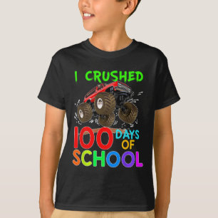 Verpletterd 100 dagen van school monster truck Kin T-shirt