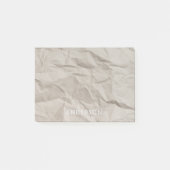 Verpletterd, gezuiverde beige papieren beige  naam post-it® notes (Voorkant)