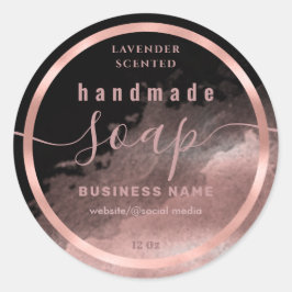 Verpletterd handgemaakte zeeplabel van het manuscr ronde sticker