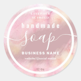 Verpletterd handgemaakte zeeplabel van het manuscr ronde sticker