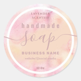 Verpletterd handgemaakte zeeplabel van het manuscr ronde sticker