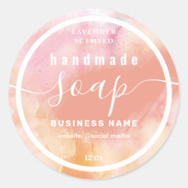 Verpletterd handgemaakte zeeplabel van het manuscr ronde sticker