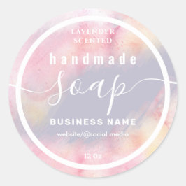 Verpletterd handgemaakte zeeplabel van het manuscr ronde sticker