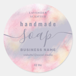 Verpletterd handgemaakte zeeplabel van het manuscr ronde sticker