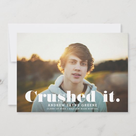 Verpletterd Het Leuke Moderne Afstuderen van de Ty Aankondiging (Voorkant)