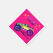 Verpletterd Het MONSTER TRUCK Meisjes Roze Harteli Servet (Hoek)