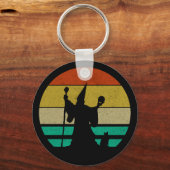 Verpletterd Retro 70s Tovenaar en Kat Sleutelhanger (Voorkant)