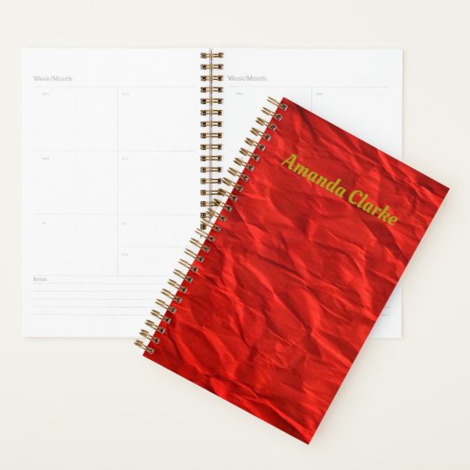 Verpletterd rood Hoesje - Gepersonaliseerd Planner (Display)