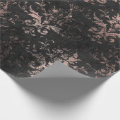 Verpletterd Roze werk aan Zwart Cadeaupapier (Hoek)