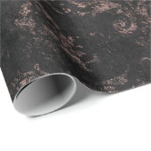Verpletterd Roze werk aan Zwart Cadeaupapier (Rol Hoek)