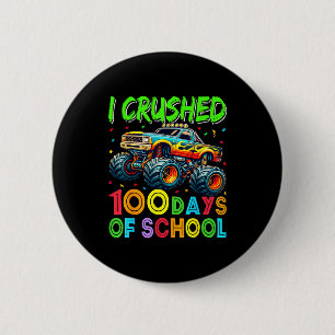 Verpletterde 100 dagen school vrachtwagen 100ste d ronde button 5,7 cm