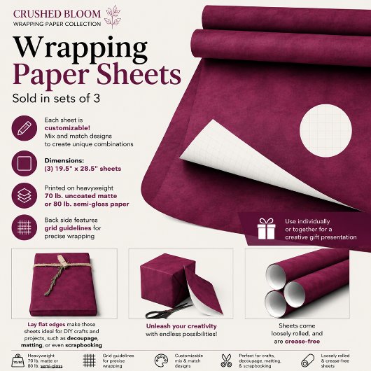 Verpletterde Bloem Inpakpapier Vel