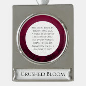 Verpletterde bloem verzilverd banner ornament (Voorkant)