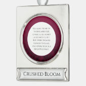 Verpletterde bloem verzilverd banner ornament (Links)