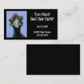 Verpletterde emu: Haarbedrijf: Bad Hair Days Visitekaartje (Voorkant / Achterkant)