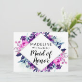 Verpletterde Floral Maid of Honor proposal Kaart (Staand voorkant)