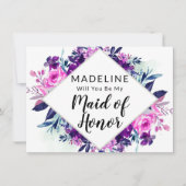 Verpletterde Floral Maid of Honor proposal Kaart (Voorkant)