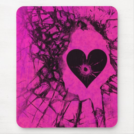 Verpletterde gebroken hartritme Gothic Mousepad Muismat (Voorkant)