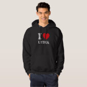 Verpletterde grunge versleten stijl I Love Lydia Hoodie (Voorkant volledig)