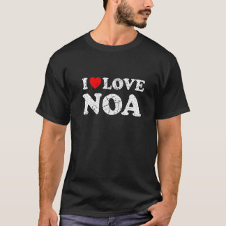 Verpletterde grunge versleten stijl I Love Noa T-shirt