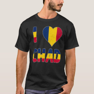 Verpletterde grunge versleten stijl I love Tsjaad T-shirt