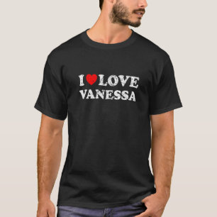 Verpletterde grunge versleten stijl I Love Vanessa T-shirt