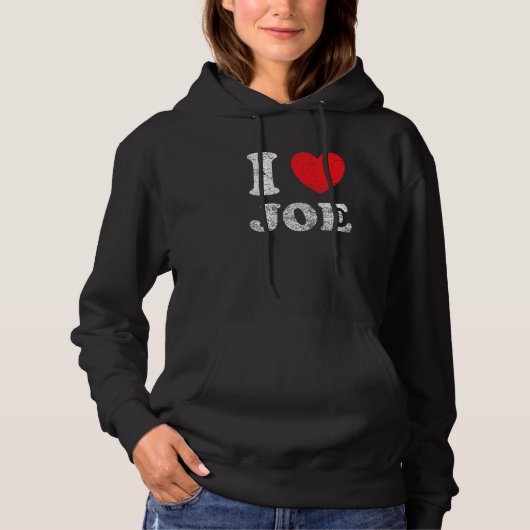 Verpletterde grunge versleten stijl ik hou van Joe Hoodie (Voorkant)
