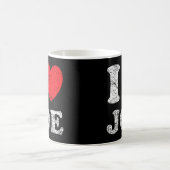 Verpletterde grunge versleten stijl ik hou van Joe Koffiemok (Center)