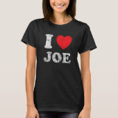 Verpletterde grunge versleten stijl ik hou van Joe T-shirt (Voorkant)