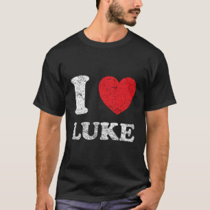 Verpletterde grunge versleten stijl ik hou van Luk T-shirt
