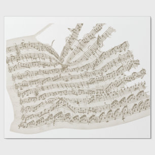 Verpletterde , handgeschreven melodie op stoot cadeaupapier
