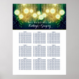 Verpletterde weddenschapskaart met lampjes poster