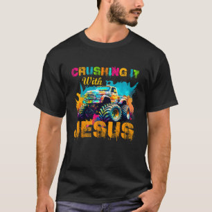 Verpletteren met Jesus Christelijk Monster Truck C T-shirt