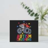 Verpletterend Autisme Monster Truck Awareness Jong Briefkaart (Staand voorkant)