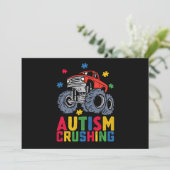 Verpletterend Autisme Monster Truck Awareness Jong Kaart (Staand voorkant)