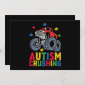 Verpletterend Autisme Monster Truck Awareness Jong Kaart (Voorkant / Achterkant)