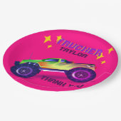 Verpletterend leuk REUZEN TRUCK Meisjes Roze Harte Papieren Bordje (Gekanteld)