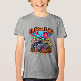 Verpletterend sinds 2021 – Cute Olifant met Vracht Tri-Blend Shirt