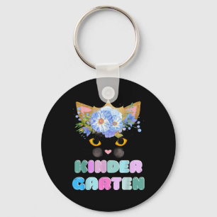 Verpletterende kleuterschool Schattig poes-achtig Sleutelhanger