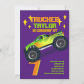 VERPLETTERENDE Monster Truck Neon Verjaardagsfeest Kaart (Voorkant)