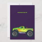 VERPLETTERENDE Monster Truck Neon Verjaardagsfeest Kaart (Achterkant)