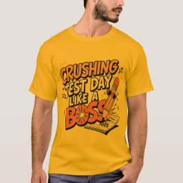 Verpletterende testdag als een baas - Motivatie vo T-shirt