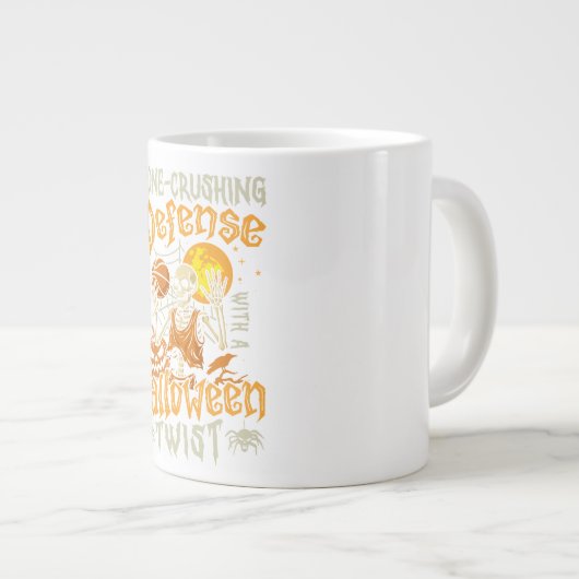 Verpletterende Verdediging Sport Halloween Grote Koffiekop (Voorkant rechts)