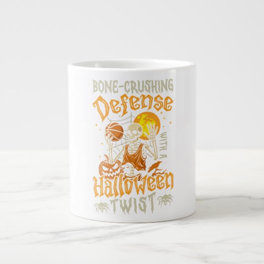 Verpletterende Verdediging Sport Halloween Grote Koffiekop (Voorkant)