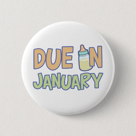Verplicht in januari ronde button 5,7 cm (Voorkant)