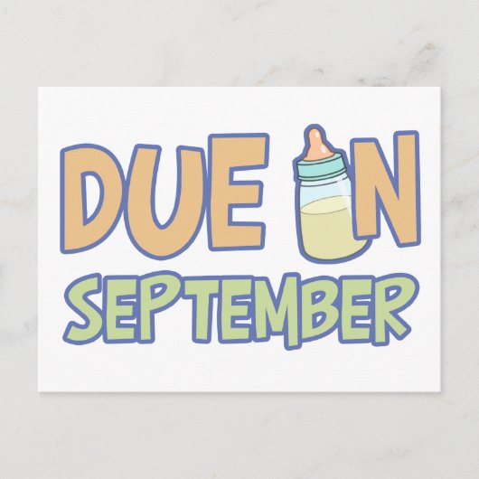 Verplicht in september briefkaart (Voorkant)