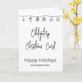 Verplichte kerstkaart funny Doodle Simple Kaart (Gele Bloem)